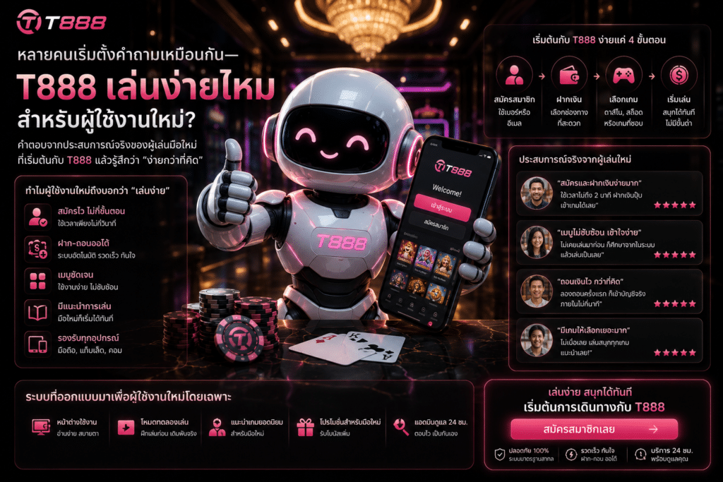 หลายคนเริ่มตั้งคำถามเหมือนกัน — T888 เล่นง่ายไหมสำหรับผู้ใช้งานใหม่?